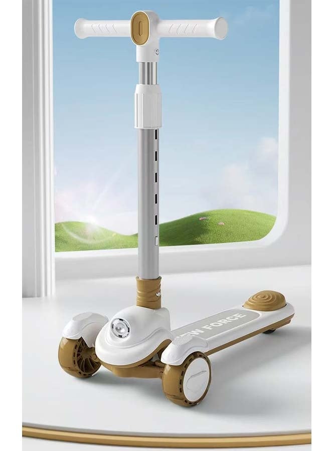 Beauenty Scooter for Kids,Kids Balance Bike with 3 Wheels with Foldable & Height Adjustable Handle for Boy Girl Age 3-18 Year,Lean to Steer,Non-Slip Deck,Scooter for Toddler with LED Light Wheel and Music - Image 4